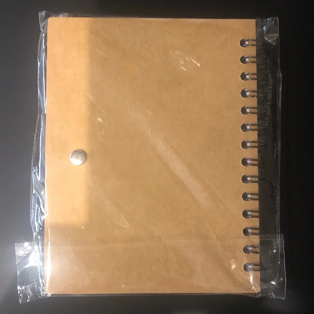 Inspirational Brown Spiral Notebook with Pen and Post It Note Tabs